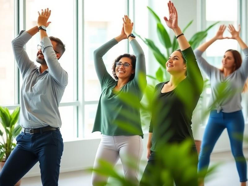 Team participating in workplace wellness activities